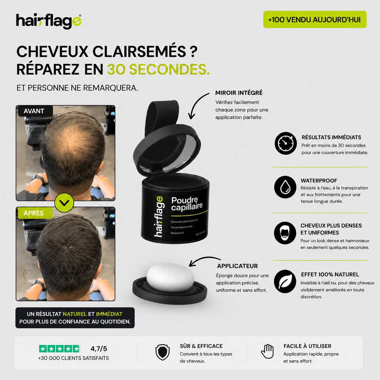 Poudre Hairflage® - Camouflage capillaire