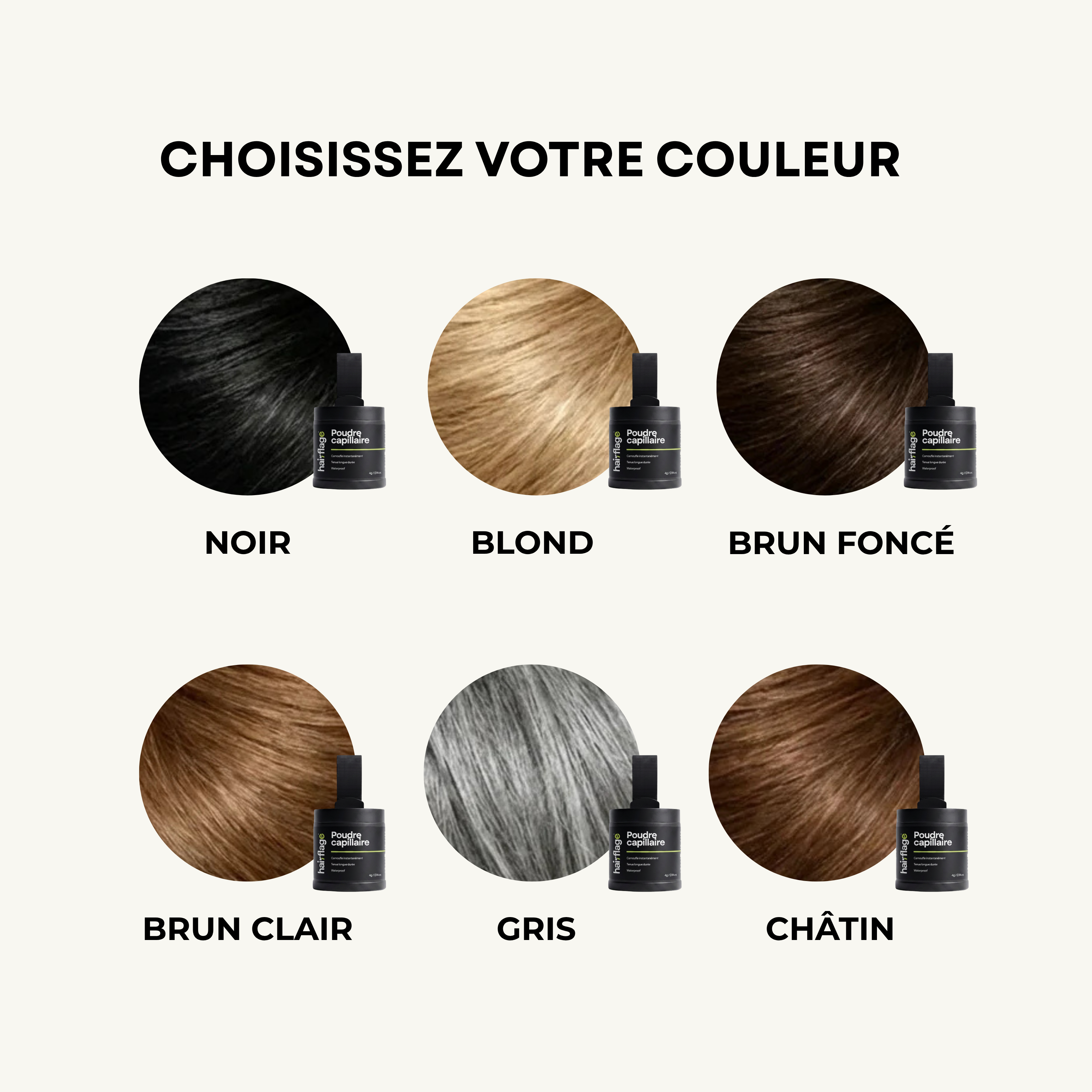 Poudre Hairflage® - Camouflage capillaire